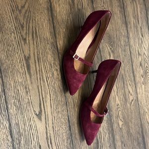 Burgundy suede  Minnie Vionic heels